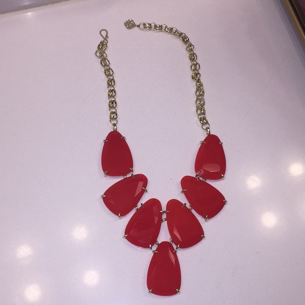 Kendra Scott bright red Harlow necklace